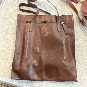Gently used dark brown JCrew leather tote